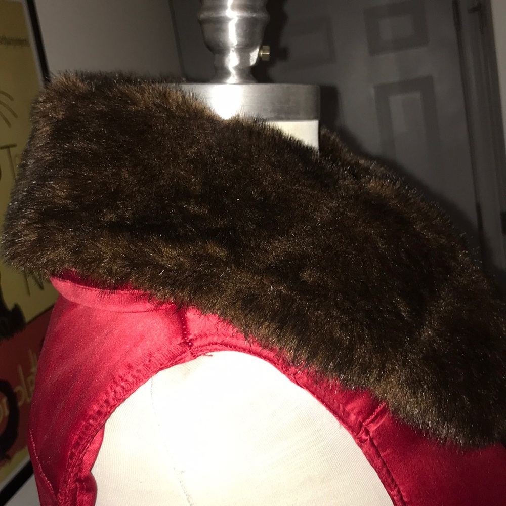 Jones New York Red Sateen Windbreaker Sz M😘 - Picture 6 of 8